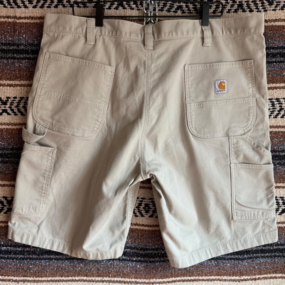 Carhartt Cargo Shorts 40 Tan Relaxed Fit Carpenter Canvas Utility Workwear